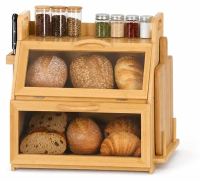 Immagine prodotto di Elzusha - Contenitore per alimenti in bambù con portautensili