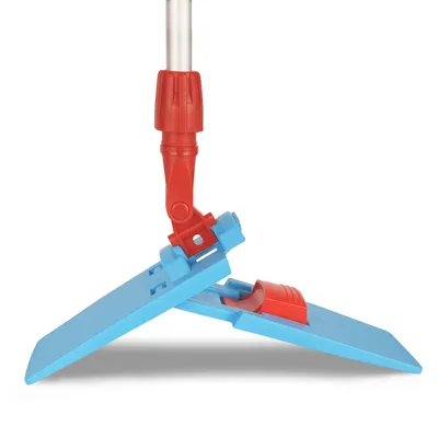 Produktbild von G.I.V. Profi Klapphalter mit Fußtaste 40 cm, hellblau - Hygienischer Mopphalter für Taschenmopps & Laschenmopps - Klapphalter für alle gängigen Mopps