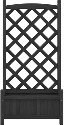 Produktbild von Pflanzkübel mit Spalier Schwarz Massivholz Tanne, Beete 365487