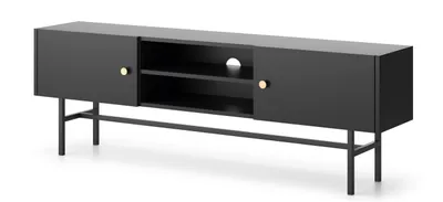 Productafbeelding van AX LIVING TV-bank zwart Dinley – 155 cm, laag TV-meubel, glad en modern