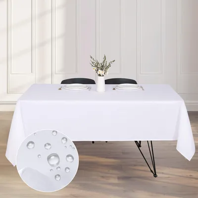 Produktbild von Tischdecke - Rechteckig, waschbar, flecken- und knitterfrei - Für Gastronomie und Veranstaltungen - 100x140 cm - Weiß