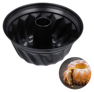 Tulbandform Ø 25 cm, Carbonstahl, antihaftbeschichtet, schwarz