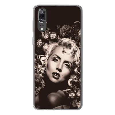 Produktbild von MuchoWow® Handyhülle Schutzhülle Hülle für Huawei P20 Frau - Blumen - Schmetterling Silikon Softcase Handy Hülle - Hardcover