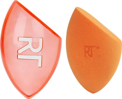 Zdjęcie produktu dla Real Techniques Miracle Complexion Sponge + Travel Sponge Case, Zaokrąglony, Lateks, 2 szt.
