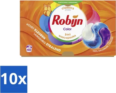 Produktbild von Robijn – 3-in-1-Farbe – Waschkapseln – 40 Wäschen - Vorteilspack - 10 Stücke