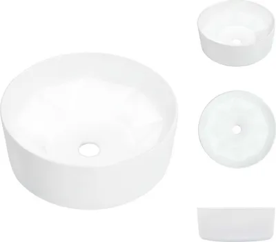 Immagine prodotto di vidaXL Lavabo 36 x 14 cm in Vetroceramica bianca - Lavabo da bagno