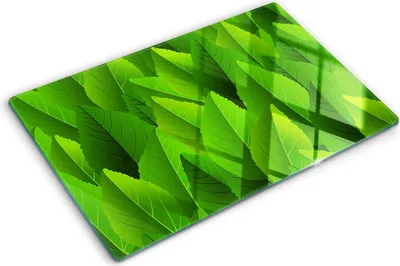 Obrázek produktu pro Kryt varné desky – Kryt na indukční desku – Ochranná skleněná deska – 80x52 cm– Skleněné ochranné desky na sporák –Tvrzené sklo –Zelené listy