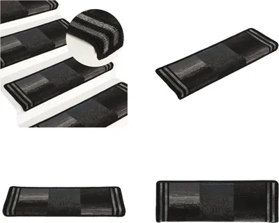 Obrázek produktu pro vidaXL Samolepicí podložky na schody 15 ks 65x21x4 cm černošedé - Podložka na schody - Podložka na schody - Podložka na schody - Podložky na schody