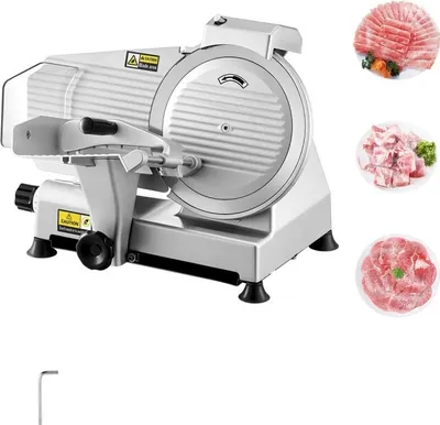 Produktbild von Elektrischer Fleischschneider 180W - Feinkostschneider für Fleisch, Brot und Käse - Hochwertige Küchengeräte - Fleischschneidemaschine