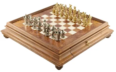 Produktbild von Schachspiel Italfama Landsknecht - Exklusives Set mit handintarsiertem Brett 8,7cm