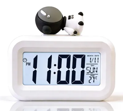 Digitalwecker Cartoon LED-Display mit Temperatur Kalender weiß