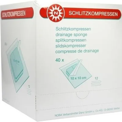 Obrázek produktu pro SCHLITZKOMPRESSE AUS MULL 10x10cm 12fach steril, 40X2 St KOM