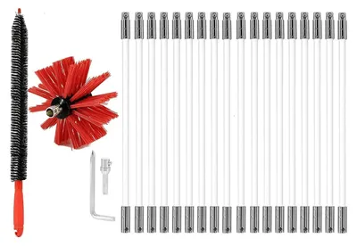 Imagen del producto de Kit de cepillo para chimeneas de 6 metros con varillas de nylon flexibles