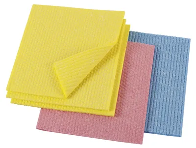 Produktbild von Vileda 142268 - Blau - Pink - Gelb - Rechteckig - Zellulose - Baumwolle - Faser - Handwäsche - Monochromatisch - China