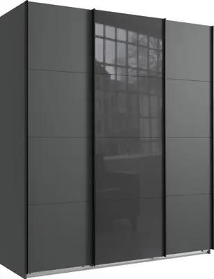 Image de Armoire à portes coulissantes Norderstedt Armoire au choix,graphite / gris verre,180x64x210cm