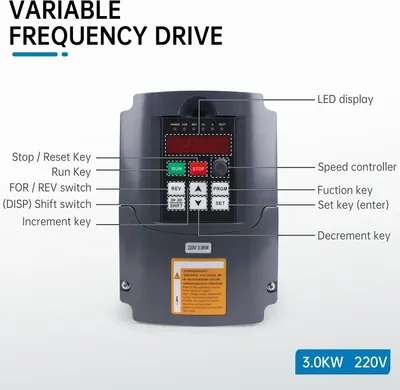 Immagine prodotto di Inverter 4 kW, 380 V - Controllo della velocità industriale - Corrente di uscita 10 A