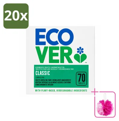 Produktbild von 20 x Ecover Classic Spülmaschinentabs - Zitrone & Limette - Sparpackung - 20 Stücke
