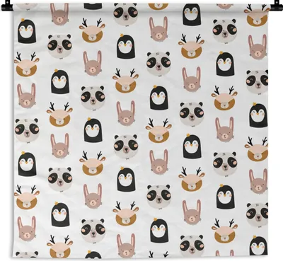 Produktbild von MuchoWow® Wandteppich Wandbehang Tiere - Muster - Natur 150x150 cm Tapisserie Dekoration Wandtuch - Wohnaccessoires - Modernes