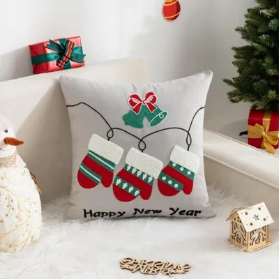 Produktbild von Kissenbezug Weihnachten 45x45 cm Grau 2er Set