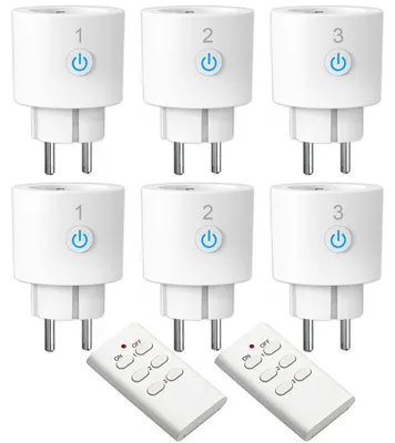 Productafbeelding van Draadloze 6 Stopcontacten met 2 Afstandsbediening 3680W