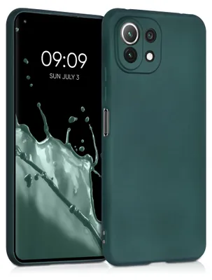 Produktbild von kwmobile Handyhülle für Xiaomi 11 Lite (5G) NE / Mi 11 Lite (5G) Hülle - Silikon Case metallisch schimmernd - Schutzhülle Cover - Metallic Petrol