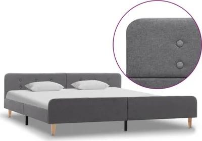 Produktbild von Bettgestell Hellgrau Stoff 180×200 cm