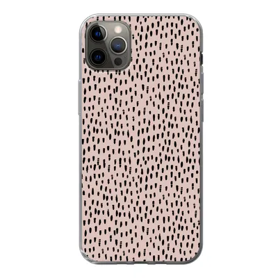 Produktbild von MuchoWow® Handyhülle Schutzhülle Hülle für iPhone 13 Pro Max Polka dots - Rosa - Schwarz Silikon Softcase Handy Hülle - Mobiltelefon