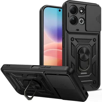Produktbild von Handyhülle mit Ring für Xiaomi Redmi 17 5G / 4G, Tech-Protect Camshield Pro, Schwarz