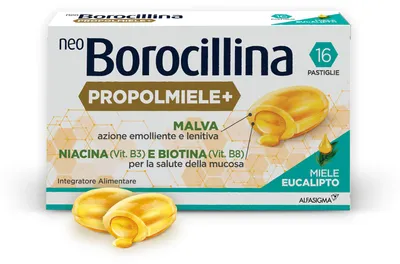 Immagine prodotto di Neoborocillina Propolmiele+ Miele/Eucalipto 16 Pastiglie Da 3,4 G