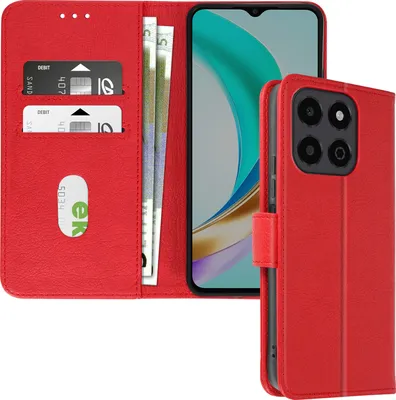 Immagine prodotto di Avizar, custodia in ecopelle con funzione di supporto per Honor X6b, rosso