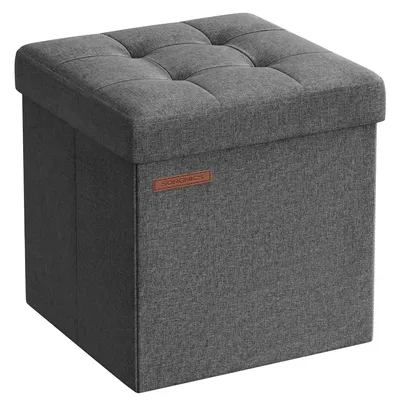 Immagine prodotto di Pouf, Piccola Panca Pieghevole, Poggiapiedi 30 X 30 Cm, Contenitore, Carico Massimo 130 Kg