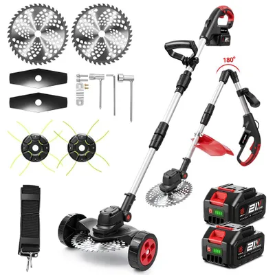 Produktbild von Akku-Rasenmäher Faltbar 650w, 18000 U/Min, 9-Zoll-Schnittbreite, 2-In-1 Mit Rad- Und Schultergurtmodus, Drei Klingentypen Für Garten Und Rasenpflege