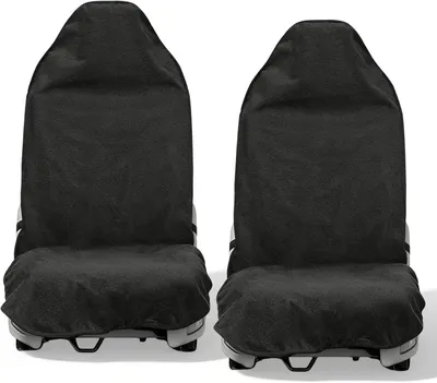 Productafbeelding van Set van 2 badstof beschermers voor de voorstoelen van de auto, universeel, waterdicht, zweetabsorberend, antislip en geschikt voor auto's, SUV's en vrachtwagens