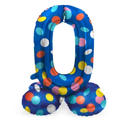 Image de Chiffre debout 0 Ballon pluie de confettis 72cm