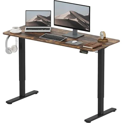 Image de Table à hauteur réglable FQ1D-1260-EU, 120 x 60 cm, noir/marron