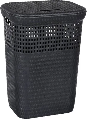 Zdjęcie produktu dla 5 five simply smart - plastikowy kosz na pranie 60l "rattan" szary