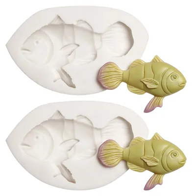 Silikonformen mit Fischmotiven, 2er-Set, Fondant- & Schokoladenformen