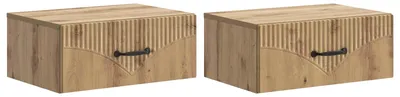Produktbild von "2026 Moderne"Wandmontierter Nachttisch 2er-set elegantes Design - Nachtschrank - für Schlafzimmer - Artisan-Eiche 49x34,5x20cm - Nachttische & -schränke Schlussverkauf829731