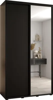 Produktbild von MEBLE KRYSPOL Davos 3 Schrank, zwei Türen - 235,2x140x60 cm - Schwarz Schwarz Schwarz