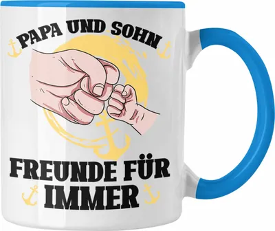 Produktbild von Trendation - Papa Und Sohn Freunde Für Immer Vatertag Tasse Geschenkidee von Sohn Für Papa (Blau)
