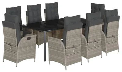 Image de Canapé de jardin - Banc de jardin - Ensemble de salon de jardin - Mobilier de jardin - Banc pour balcon - Pour 8 personnes - Rotin synthétique résistant aux intempéries