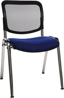 Produktbild von Topstar Besucherstuhl Stapelstuhl Net Point Visit 4- Fuß Gestell chrom, Stoff royalblau