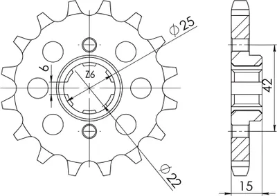 Immagine prodotto di Pignone Passo 530 - Z 16 Denti (Dis.20402)