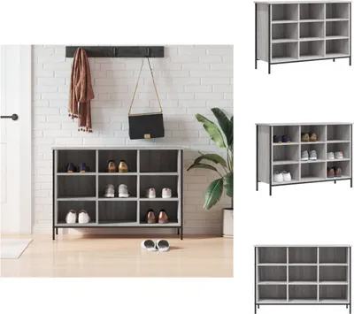 Produktbild von vidaXL Schuhregal Grau Sonoma 100x35x70 cm Holzwerkstoff -  Schuhregale & -schränke