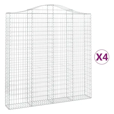 Produktbild von Gabionen mit Hochbogen 4 Stk. 200x30x200/220cm Verzinktes Eisen