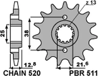 Obrázok produktu pre Vorderes Ritzel 511 15 18Nc Für Kawasaki Klr 650 '90-'17 (Jtf511.15) (Kette 520) (Std.)