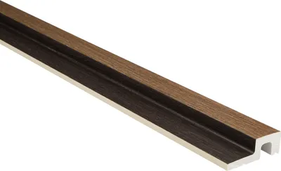 Produktbild von HEXIM Lamellenwand HDPS Polystyrol - Lamellen Wandverkleidung Akustikpaneele Wandpaneele Holz Imitat - (1 Abschlussleiste - dunkelbraune Holzstruktur) braun