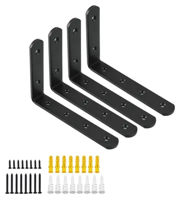 Immagine prodotto di Solidchoice - Set di 4 supporti per travi robusti, colore nero, dimensioni 15x10x2,5 cm