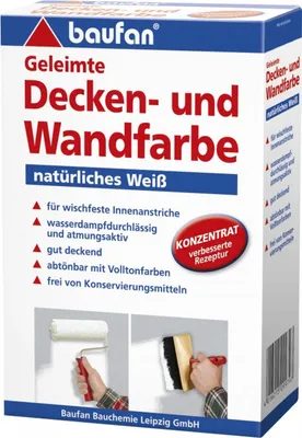 Produktbild von Baufan Geleimte Decken- und Wandfarbe 2 kg weiß
