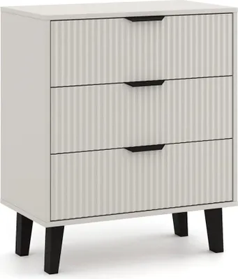 Obrázok produktu pre BDW, komoda Scandi, s 3 zásuvkami, spálňa, 80 × 40 × 75 cm, kašmír